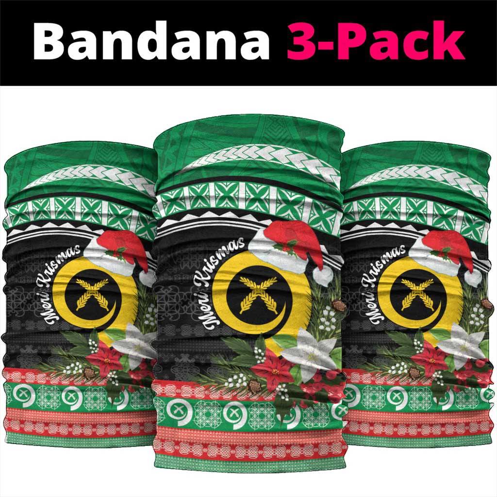 Vanuatu Pig's Tusk Meri Krismas! Neck Gaiter Vanuatuan Sand Drawing Pattern - Polynesian Pride