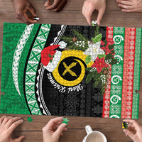 Vanuatu Pig's Tusk Meri Krismas! Puzzle Vanuatuan Sand Drawing Pattern - Polynesian Pride