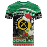 Vanuatu Pig's Tusk Meri Krismas! T Shirt Vanuatuan Sand Drawing Pattern - Polynesian Pride