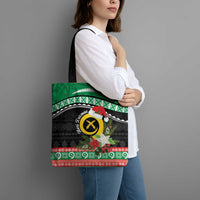 Vanuatu Pig's Tusk Meri Krismas! Tote Bag Vanuatuan Sand Drawing Pattern - Polynesian Pride