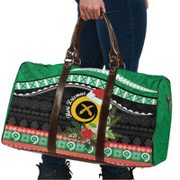 Vanuatu Pig's Tusk Meri Krismas! Travel Bag Vanuatuan Sand Drawing Pattern - Polynesian Pride