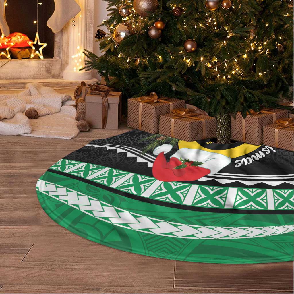Vanuatu Pig's Tusk Meri Krismas! Tree Skirt Vanuatuan Sand Drawing Pattern - Polynesian Pride
