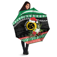 Vanuatu Pig's Tusk Meri Krismas! Umbrella Vanuatuan Sand Drawing Pattern - Polynesian Pride