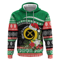 Vanuatu Pig's Tusk Meri Krismas! Zip Hoodie Vanuatuan Sand Drawing Pattern - Polynesian Pride