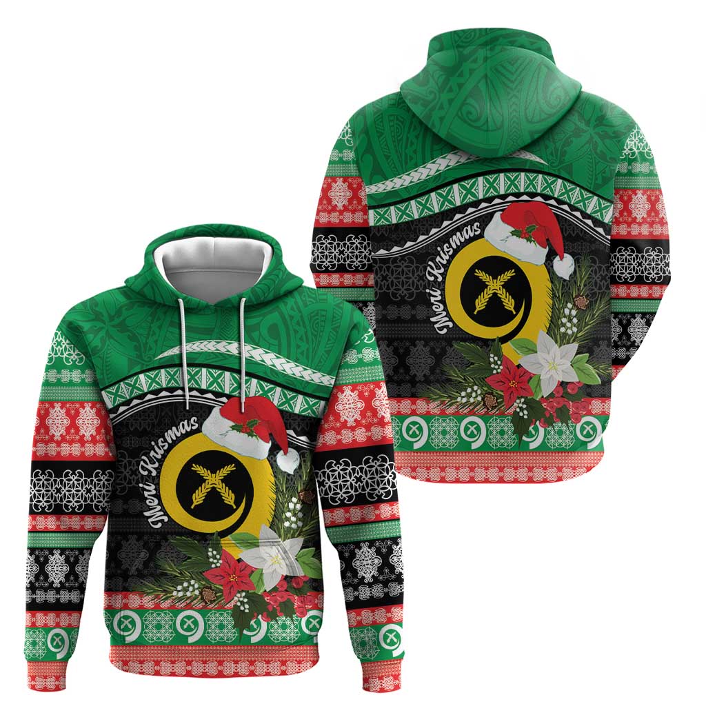 Vanuatu Pig's Tusk Meri Krismas! Zip Hoodie Vanuatuan Sand Drawing Pattern - Polynesian Pride