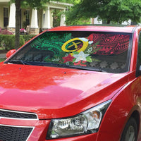 Vanuatu Pig's Tusk Meri Krismas! Auto Sun Shade Vanuatuan Ancient Art Spirit - Polynesian Pride