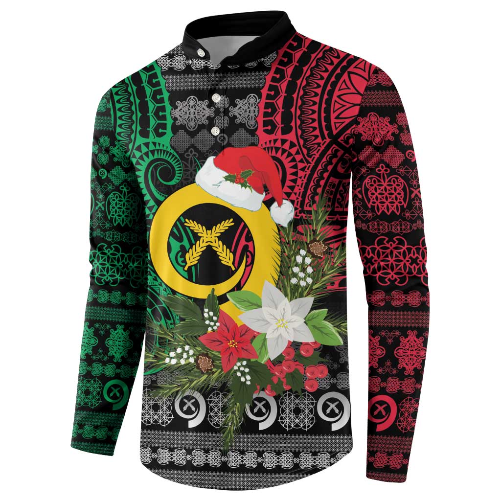 Vanuatu Pig's Tusk Meri Krismas! Button Sweatshirt Vanuatuan Ancient Art Spirit - Polynesian Pride