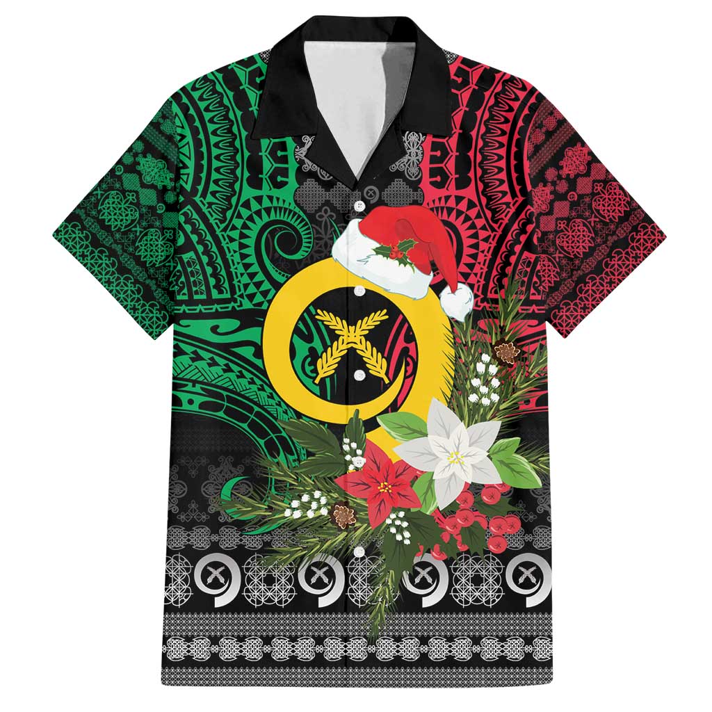 Vanuatu Pig's Tusk Meri Krismas! Family Matching Off Shoulder Short Dress and Hawaiian Shirt Vanuatuan Ancient Art Spirit - Polynesian Pride