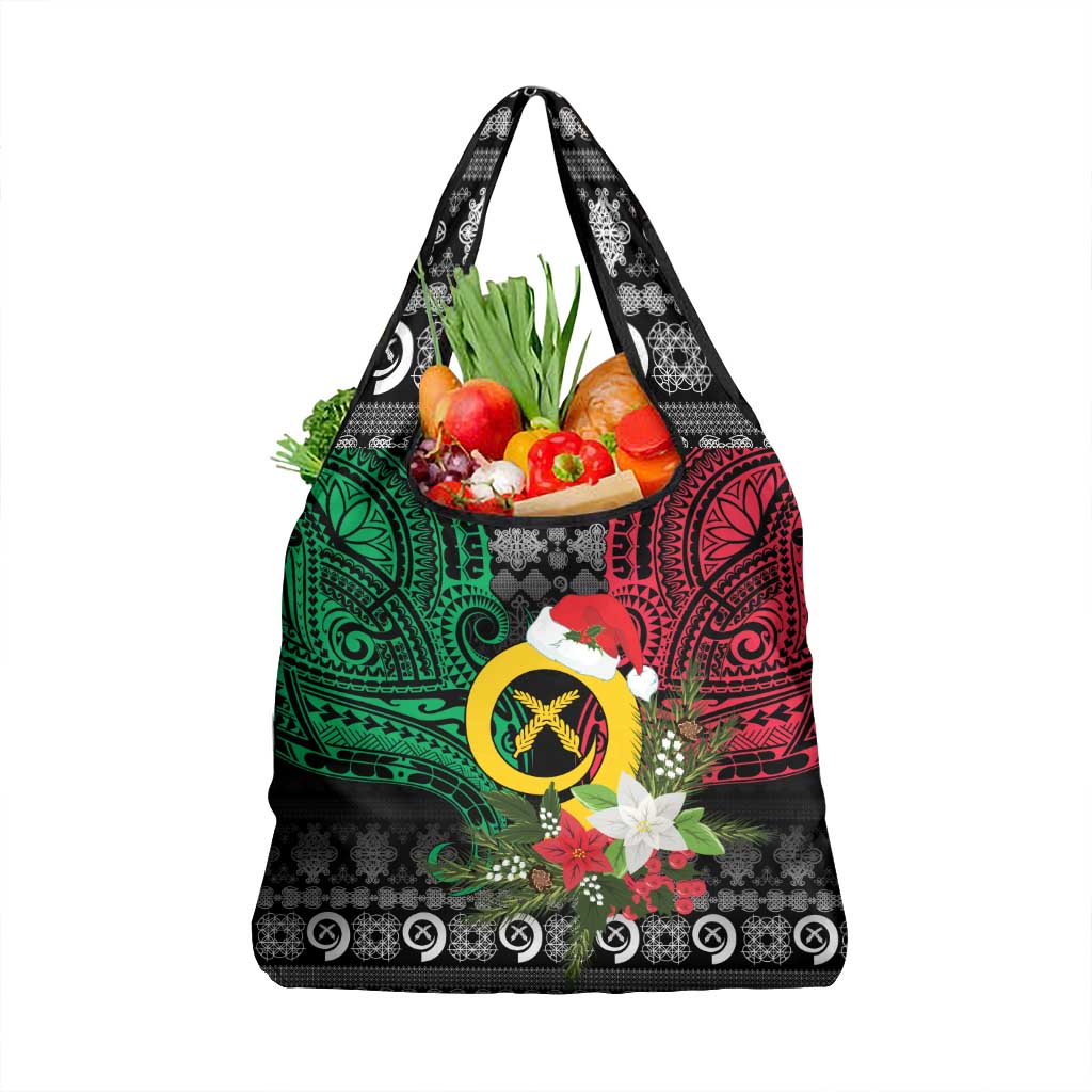 Vanuatu Pig's Tusk Meri Krismas! Grocery Bag Vanuatuan Ancient Art Spirit - Polynesian Pride