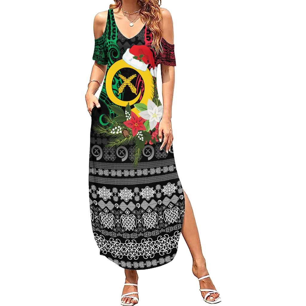 Vanuatu Pig's Tusk Meri Krismas! Summer Maxi Dress Vanuatuan Ancient Art Spirit - Polynesian Pride