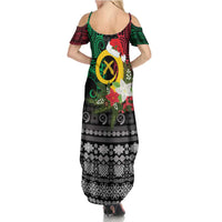 Vanuatu Pig's Tusk Meri Krismas! Summer Maxi Dress Vanuatuan Ancient Art Spirit - Polynesian Pride