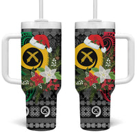 Vanuatu Pig's Tusk Meri Krismas! Tumbler With Handle Vanuatuan Ancient Art Spirit - Polynesian Pride