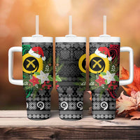 Vanuatu Pig's Tusk Meri Krismas! Tumbler With Handle Vanuatuan Ancient Art Spirit - Polynesian Pride