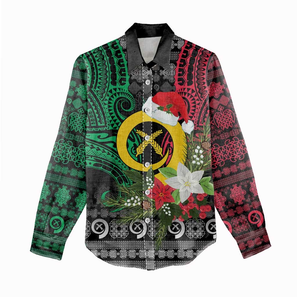 Vanuatu Pig's Tusk Meri Krismas! Women Casual Shirt Vanuatuan Ancient Art Spirit - Polynesian Pride