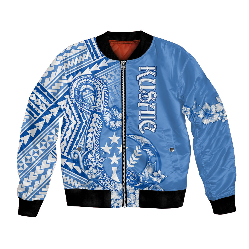 Kosrae Constitution Day Personalised Bomber Jacket Kusaie Hook Tattoo Special Polynesian Pattern LT9 Unisex Blue - Polynesian Pride