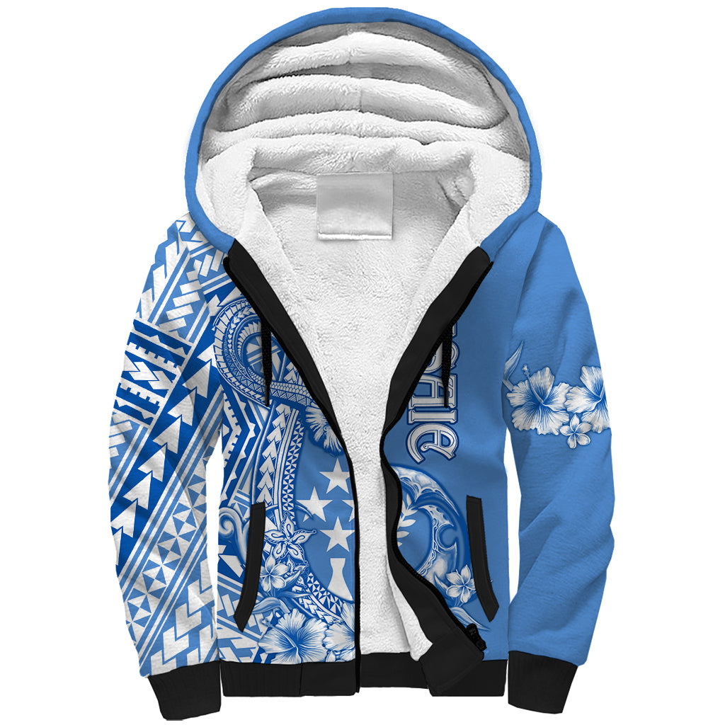 Kosrae Constitution Day Personalised Sherpa Hoodie Kusaie Hook Tattoo Special Polynesian Pattern LT9 Unisex Blue - Polynesian Pride