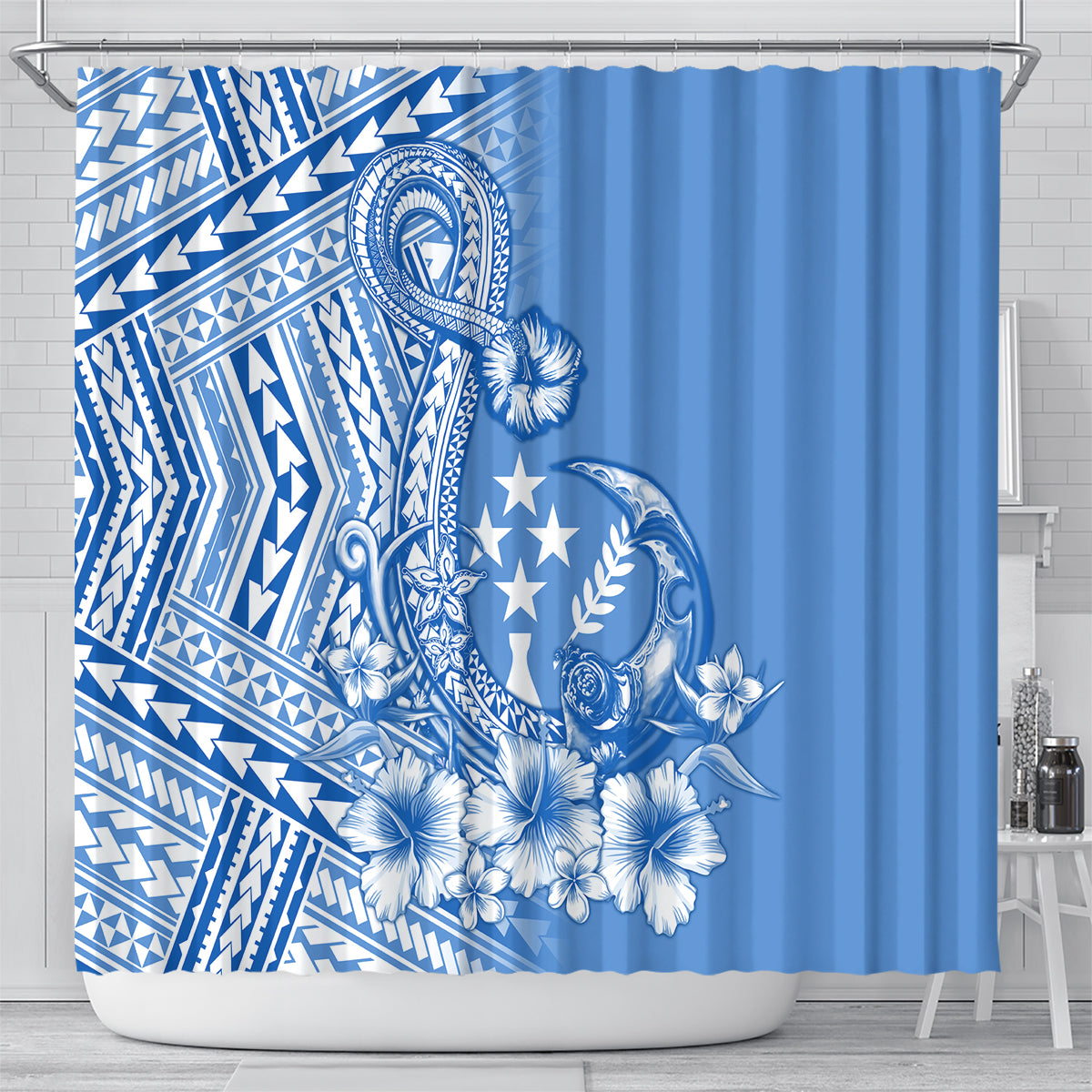 Kosrae Constitution Day Personalised Shower Curtain Kusaie Hook Tattoo Special Polynesian Pattern LT9 - Polynesian Pride