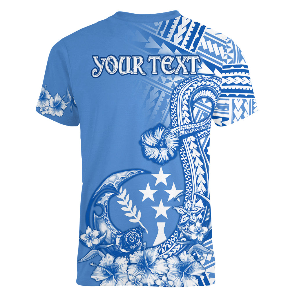 Kosrae Constitution Day Personalised Women V Neck T Shirt Kusaie Hook Tattoo Special Polynesian Pattern LT9 - Polynesian Pride