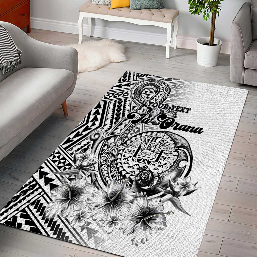Ia Orana Tahiti Personalised Area Rug French Polynesia Hook Tattoo Special White Color LT9