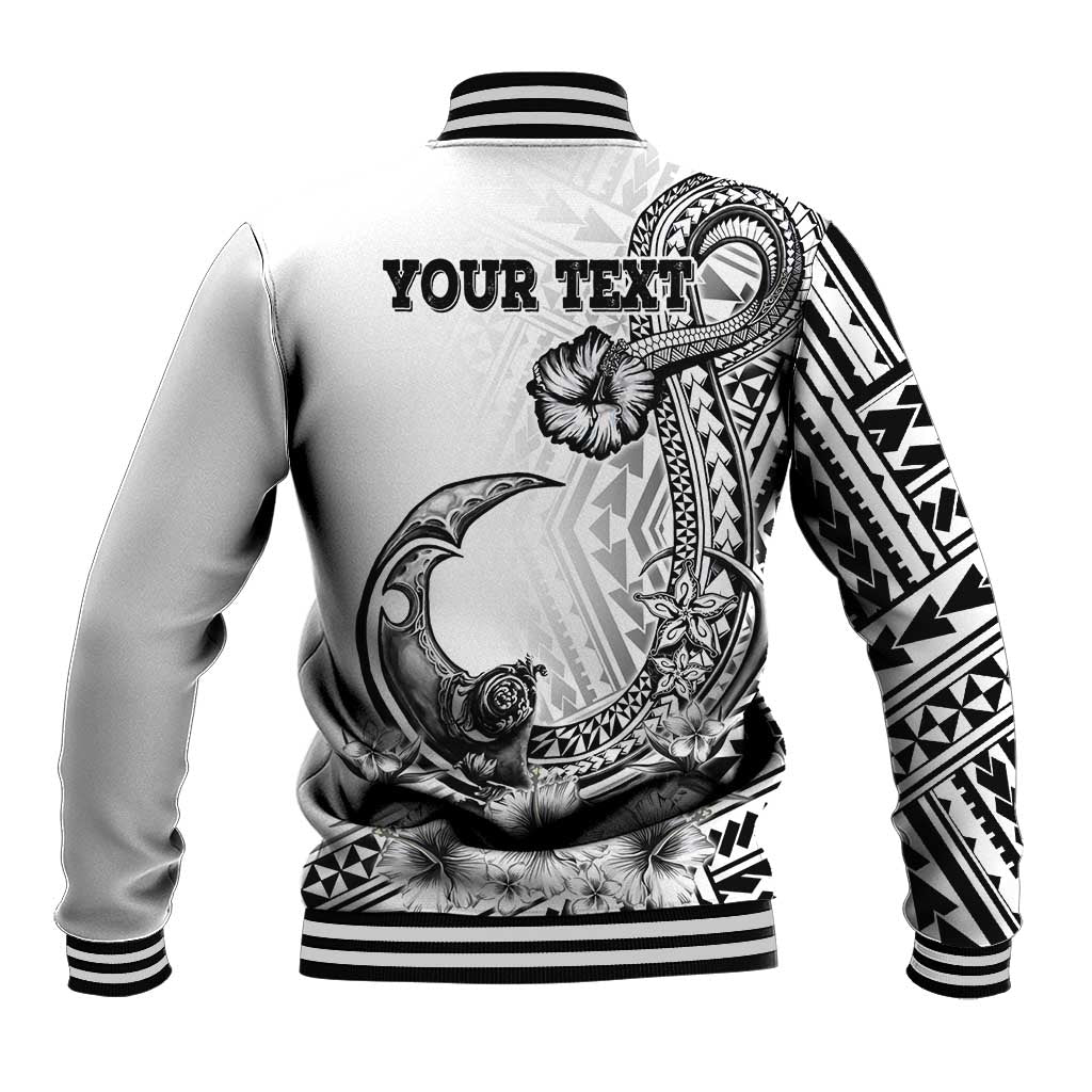 Ia Orana Tahiti Personalised Baseball Jacket French Polynesia Hook Tattoo Special White Color LT9 - Polynesian Pride