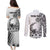 Ia Orana Tahiti Personalised Couples Matching Puletasi Dress and Long Sleeve Button Shirt French Polynesia Hook Tattoo Special White Color LT9
