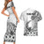 La Orana Tahiti Personalised Couples Matching Short Sleeve Bodycon Dress and Hawaiian Shirt French Polynesia Hook Tattoo Special White Color LT9 - Polynesian Pride