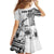 Ia Orana Tahiti Personalised Family Matching Off Shoulder Long Sleeve Dress and Hawaiian Shirt French Polynesia Hook Tattoo Special White Color LT9