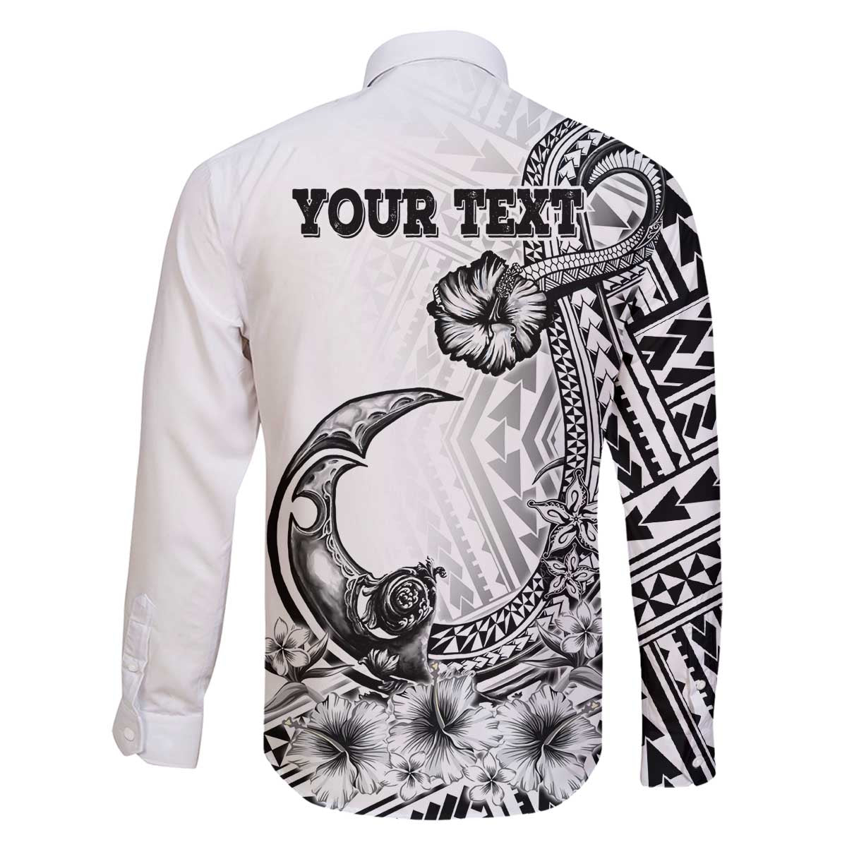 Ia Orana Tahiti Personalised Family Matching Off Shoulder Long Sleeve Dress and Hawaiian Shirt French Polynesia Hook Tattoo Special White Color LT9