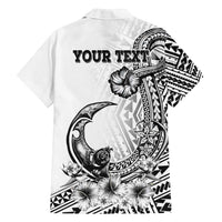 Ia Orana Tahiti Personalised Family Matching Off Shoulder Maxi Dress and Hawaiian Shirt French Polynesia Hook Tattoo Special White Color LT9 - Polynesian Pride