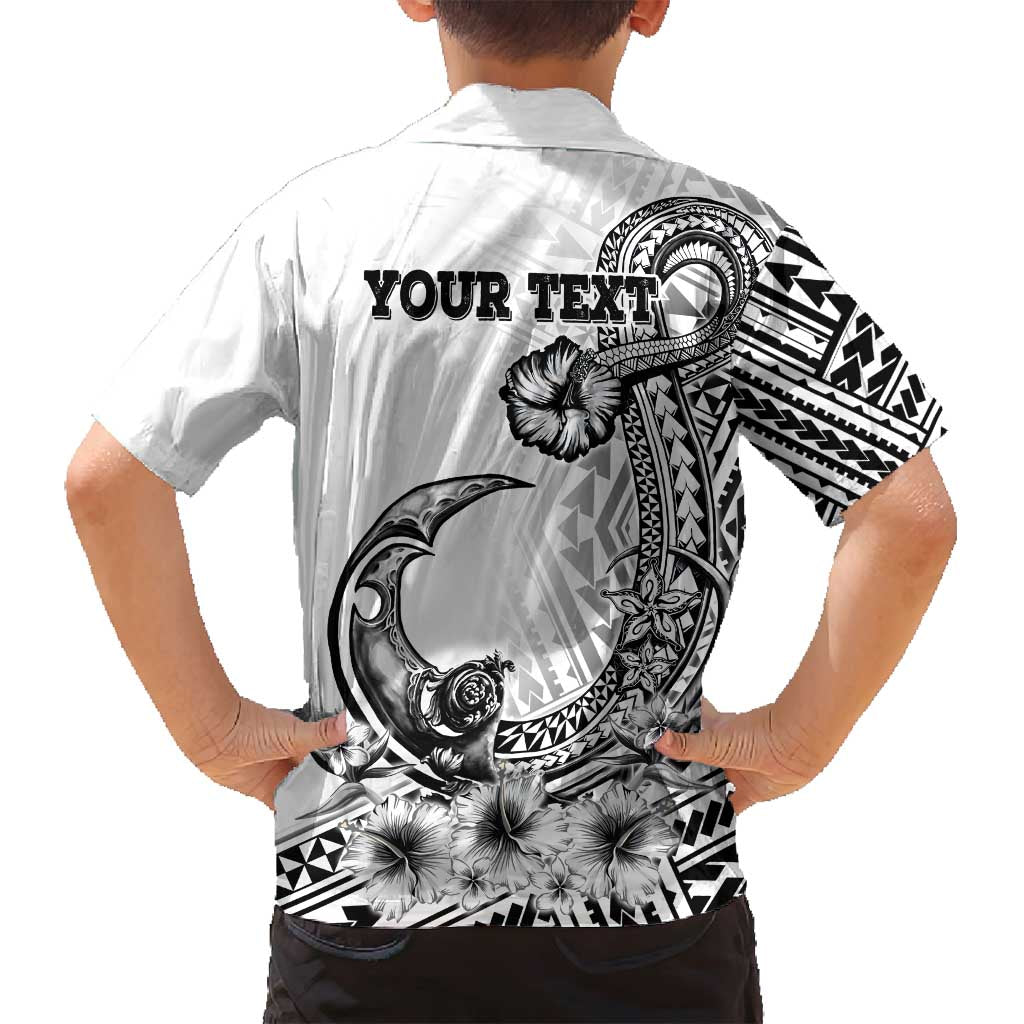 Ia Orana Tahiti Personalised Family Matching Off Shoulder Short Dress and Hawaiian Shirt French Polynesia Hook Tattoo Special White Color LT9