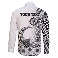 Ia Orana Tahiti Personalised Family Matching Puletasi Dress and Hawaiian Shirt French Polynesia Hook Tattoo Special White Color LT9 - Polynesian Pride