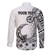 Ia Orana Tahiti Personalised Family Matching Short Sleeve Bodycon Dress and Hawaiian Shirt French Polynesia Hook Tattoo Special White Color LT9