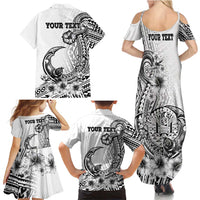 Ia Orana Tahiti Personalised Family Matching Summer Maxi Dress and Hawaiian Shirt French Polynesia Hook Tattoo Special White Color LT9