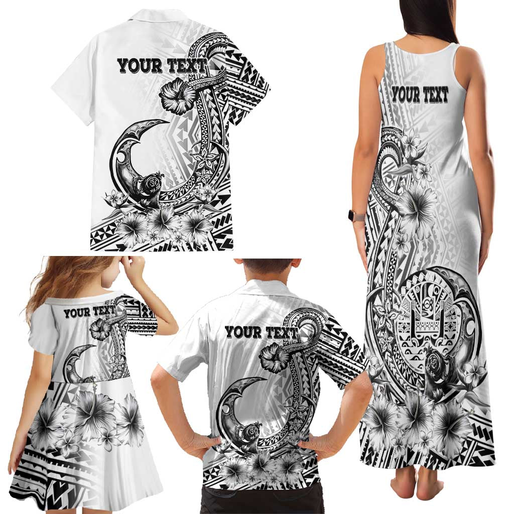 Ia Orana Tahiti Personalised Family Matching Tank Maxi Dress and Hawaiian Shirt French Polynesia Hook Tattoo Special White Color LT9