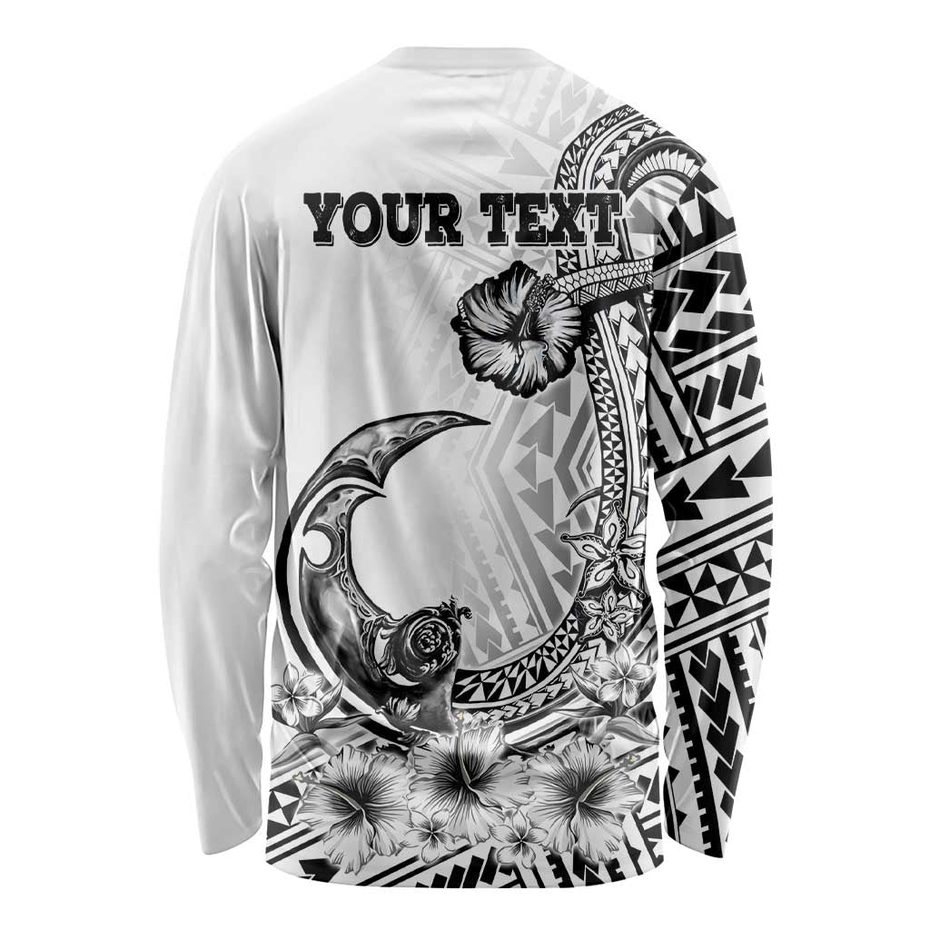 Ia Orana Tahiti Personalised Long Sleeve Shirt French Polynesia Hook Tattoo Special White Color LT9