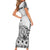 Ia Orana Tahiti Personalised Short Sleeve Bodycon Dress French Polynesia Hook Tattoo Special White Color LT9