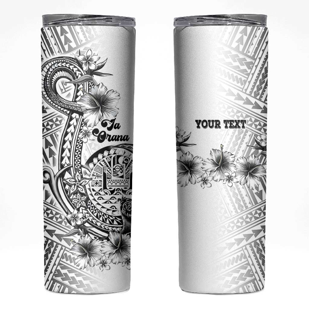 Ia Orana Tahiti Personalised Skinny Tumbler French Polynesia Hook Tattoo Special White Color - Polynesian Pride