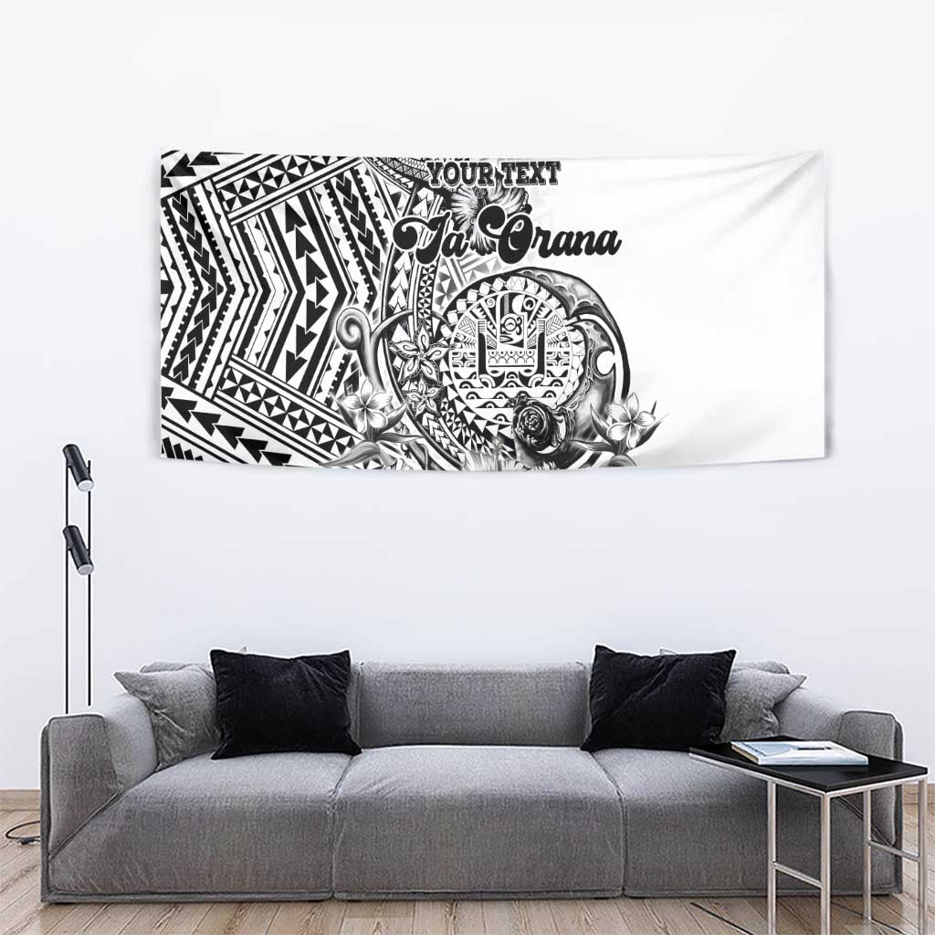 Ia Orana Tahiti Personalised Tapestry French Polynesia Hook Tattoo Special White Color LT9