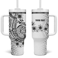 Ia Orana Tahiti Personalised Tumbler With Handle French Polynesia Hook Tattoo Special White Color - Polynesian Pride