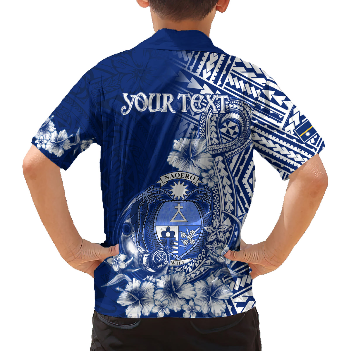 Nauru Independence Personalised Kid Hawaiian Shirt Naoero Hook Tattoo Special Polynesian Pattern LT9 - Polynesian Pride
