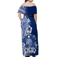 Nauru Independence Personalised Off Shoulder Maxi Dress Naoero Hook Tattoo Special Polynesian Pattern LT9 - Polynesian Pride