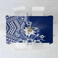 Nauru Independence Personalised Tablecloth Naoero Hook Tattoo Special Polynesian Pattern LT9 Blue - Polynesian Pride