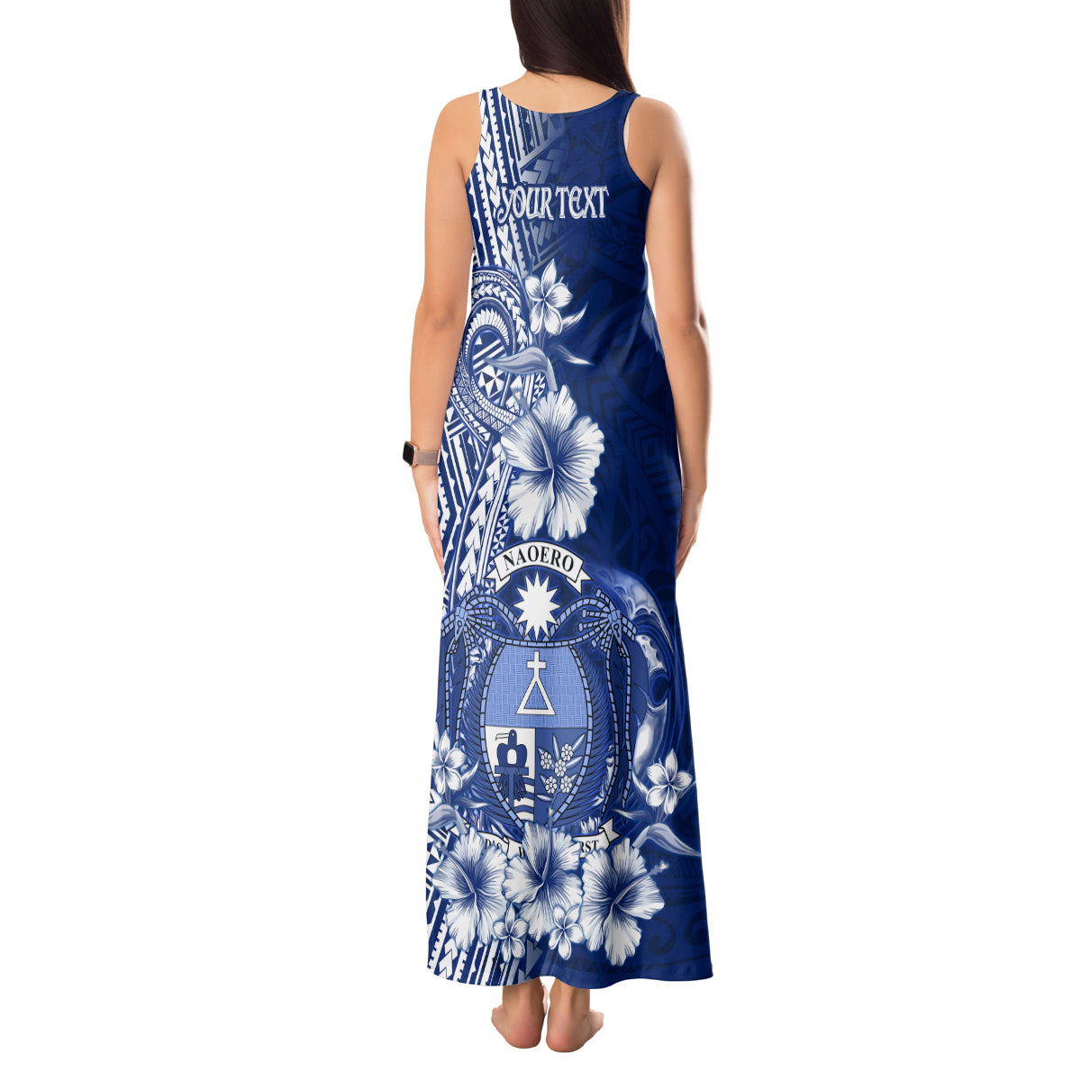 Nauru Independence Personalised Tank Maxi Dress Naoero Hook Tattoo Special Polynesian Pattern LT9 - Polynesian Pride