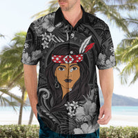 New Zealand Custom Women's Day Hawaiian Shirt Maori Girl Feathers of Hope - Black LT9 - Polynesian Pride