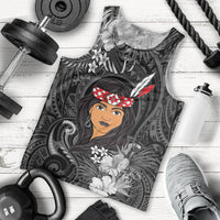 New Zealand Custom Women's Day Men Tank Top Maori Girl Feathers of Hope - Black LT9 - Polynesian Pride