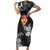 New Zealand Custom Women's Day Short Sleeve Bodycon Dress Maori Girl Feathers of Hope - Black LT9 Long Dress Black - Polynesian Pride