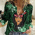 New Zealand Custom Women's Day Women Casual Shirt Maori Girl Feathers of Hope - Green LT9 Female Green - Polynesian Pride