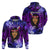 New Zealand Custom Women's Day Zip Hoodie Maori Girl Feathers of Hope - Purple LT9 - Polynesian Pride