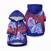 Guam Pet Hoodie Polynesian Floral Tribal LT9 Pullover Gradient - Polynesian Pride
