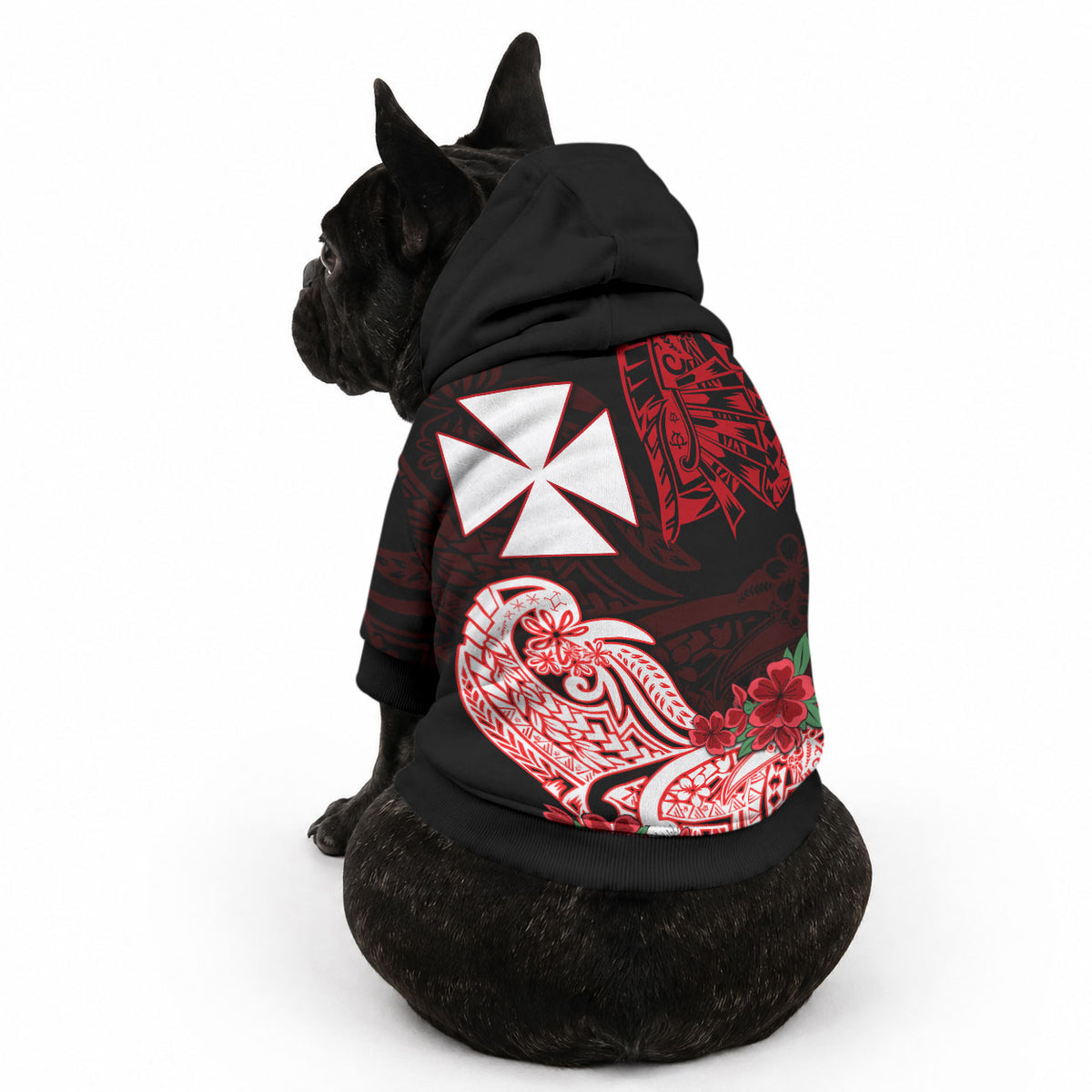 Wallis et Futuna Pet Hoodie Polynesian Floral Tribal LT9 - Polynesian Pride